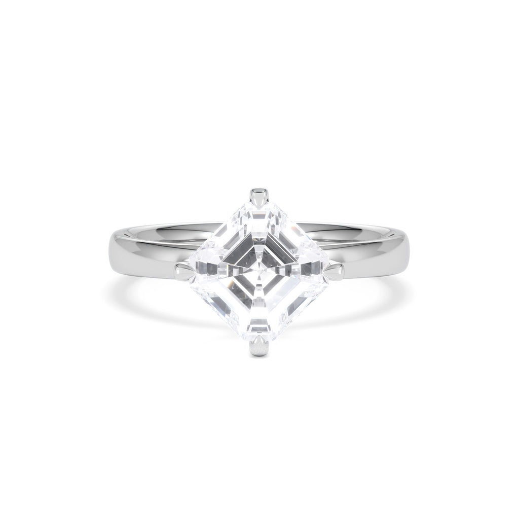 Origin Twist 2.00ct Asscher Cut Lab Diamond Solitaire Engagement Ring in Platinum