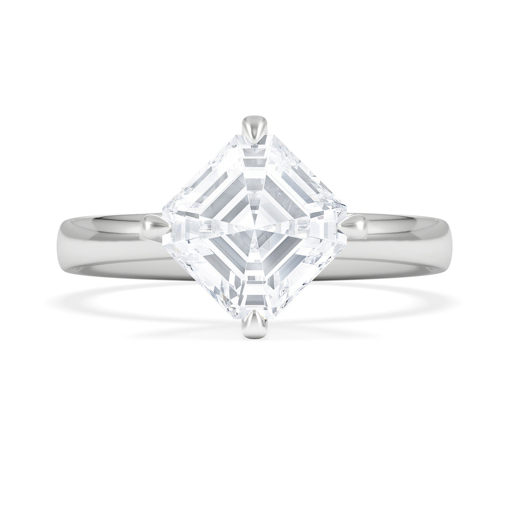Origin Twist 2.00ct Asscher Cut Lab Diamond Solitaire Engagement Ring in Platinum
