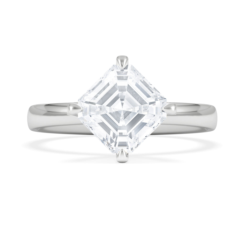 Origin Twist 2.00ct Asscher Cut Lab Diamond Solitaire Engagement Ring in Platinum