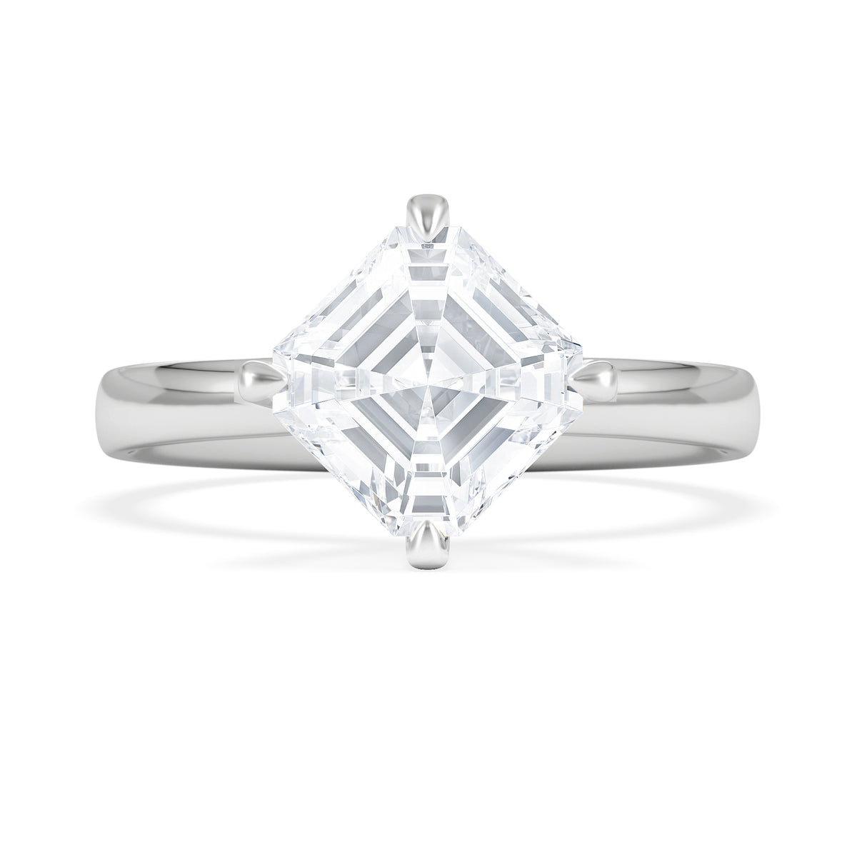 Origin Twist 2.00ct Asscher Cut Lab Diamond Solitaire Engagement Ring in Platinum