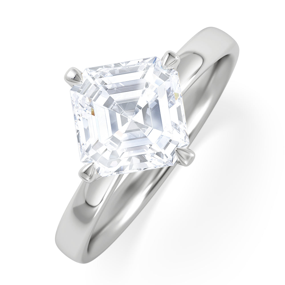 Origin Twist 2.00ct Asscher Cut Lab Diamond Solitaire Engagement Ring in Platinum