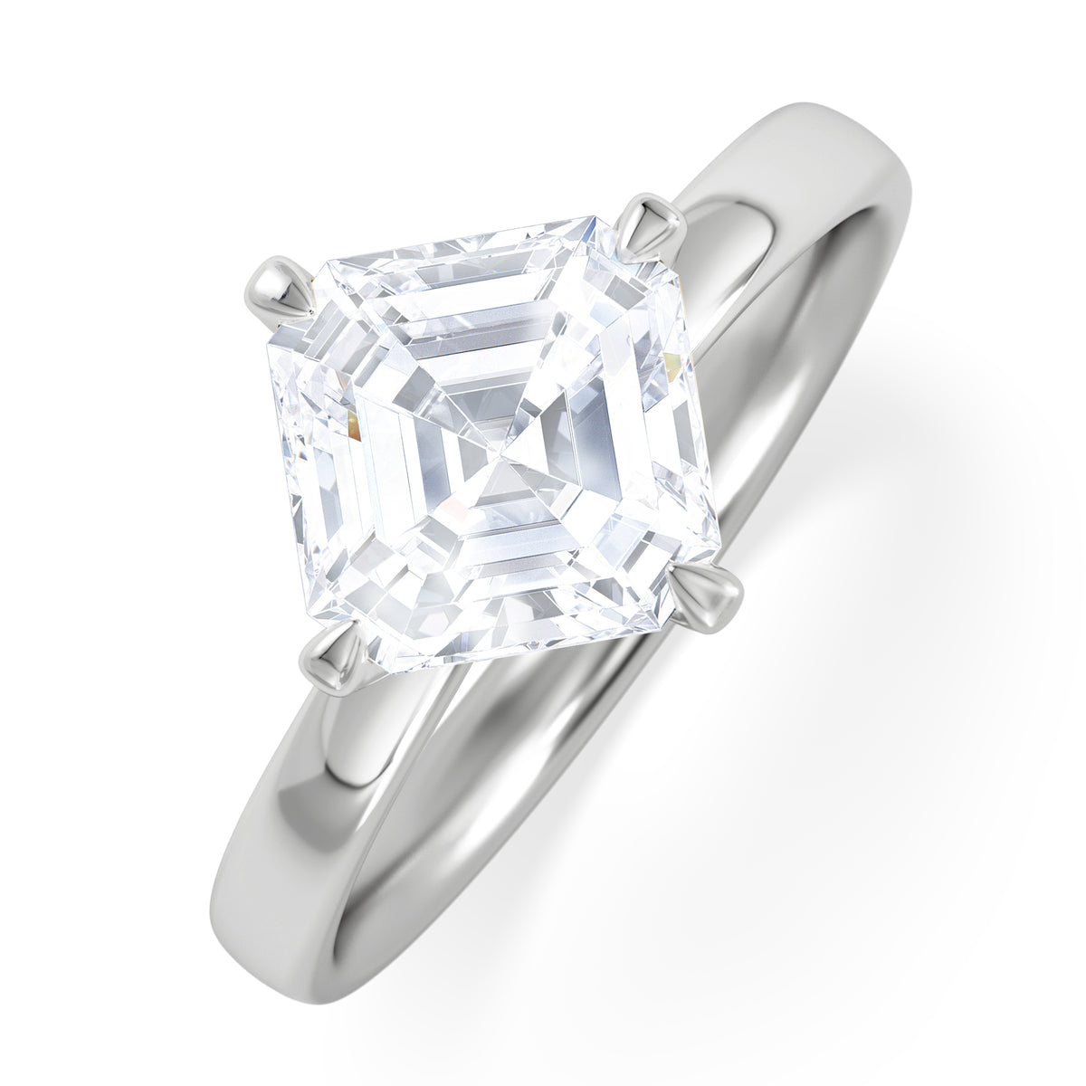 Origin Twist 2.00ct Asscher Cut Lab Diamond Solitaire Engagement Ring in Platinum
