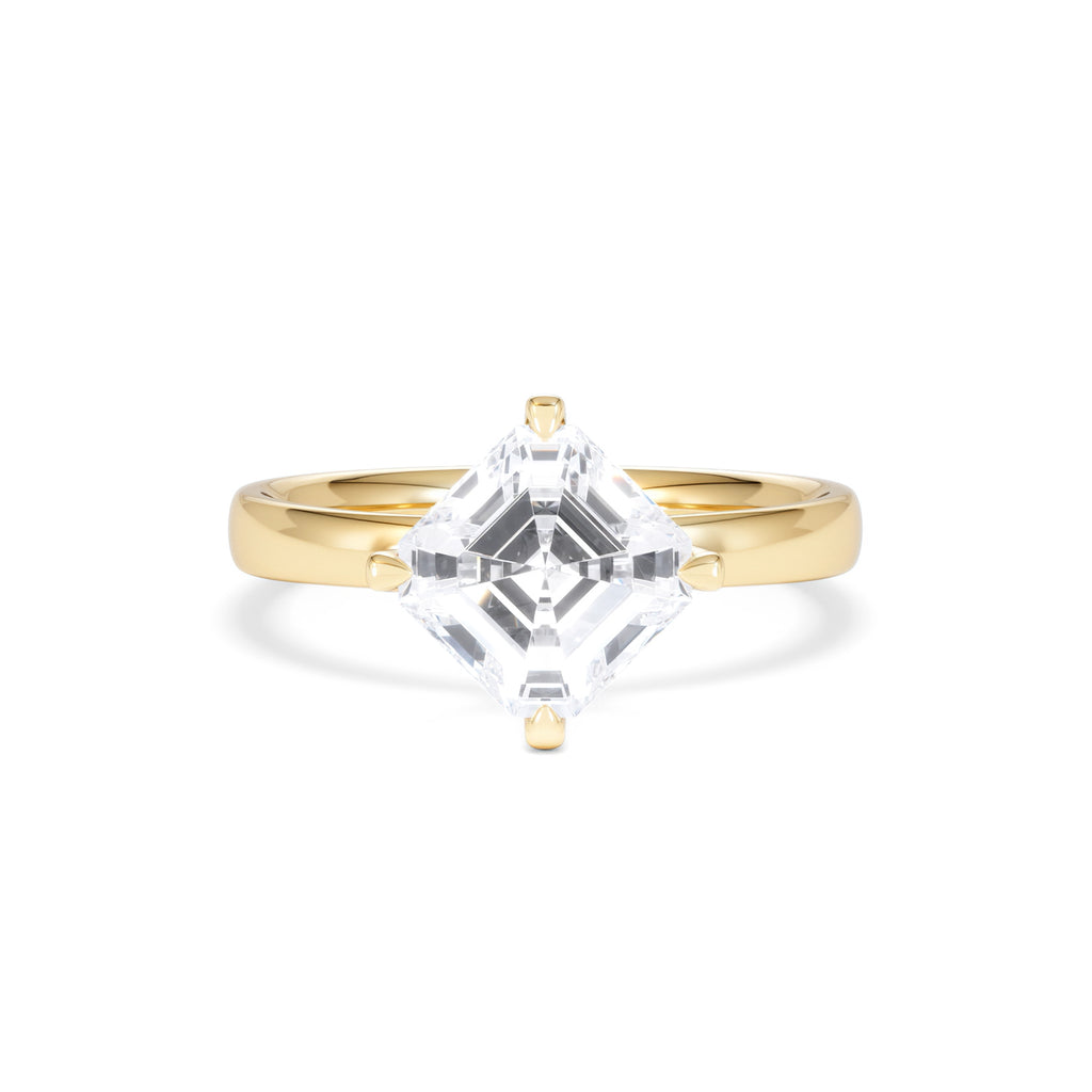 Origin Twist 2.00ct Asscher Cut Lab Diamond Solitaire Engagement Ring in 18K Yellow Gold