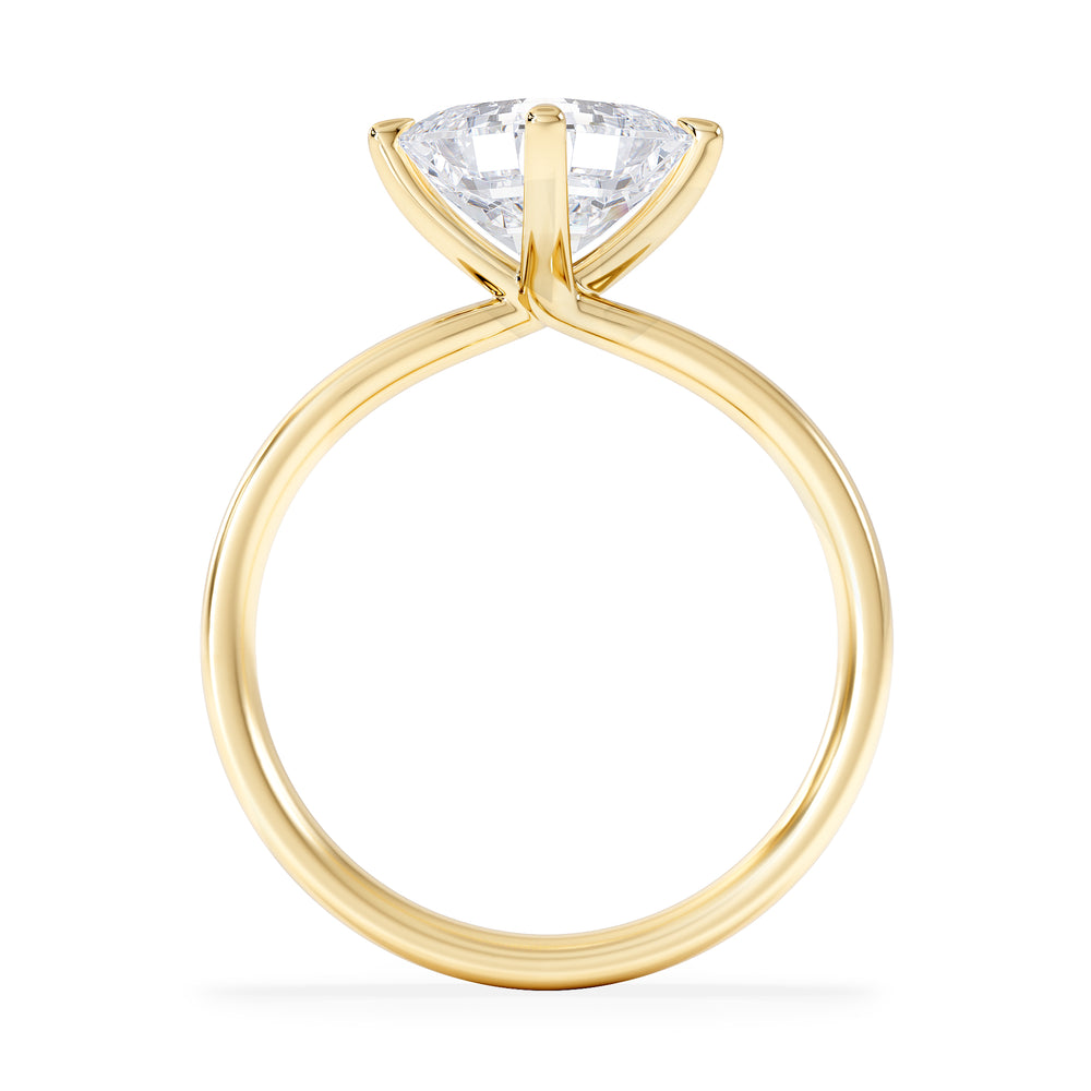 Origin Twist 2.00ct Asscher Cut Lab Diamond Solitaire Engagement Ring in 18K Yellow Gold