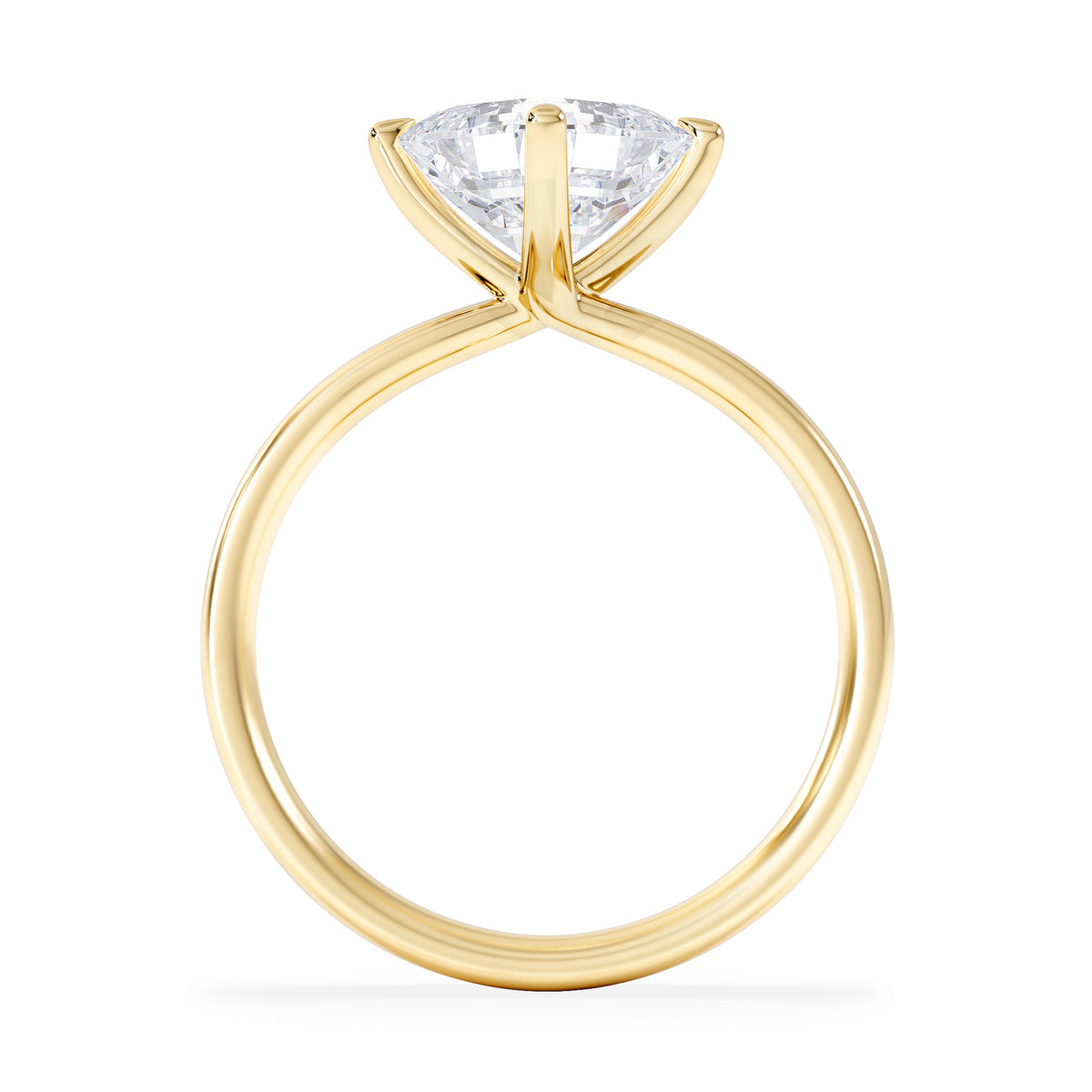 Origin Twist 2.00ct Asscher Cut Lab Diamond Solitaire Engagement Ring in 18K Yellow Gold