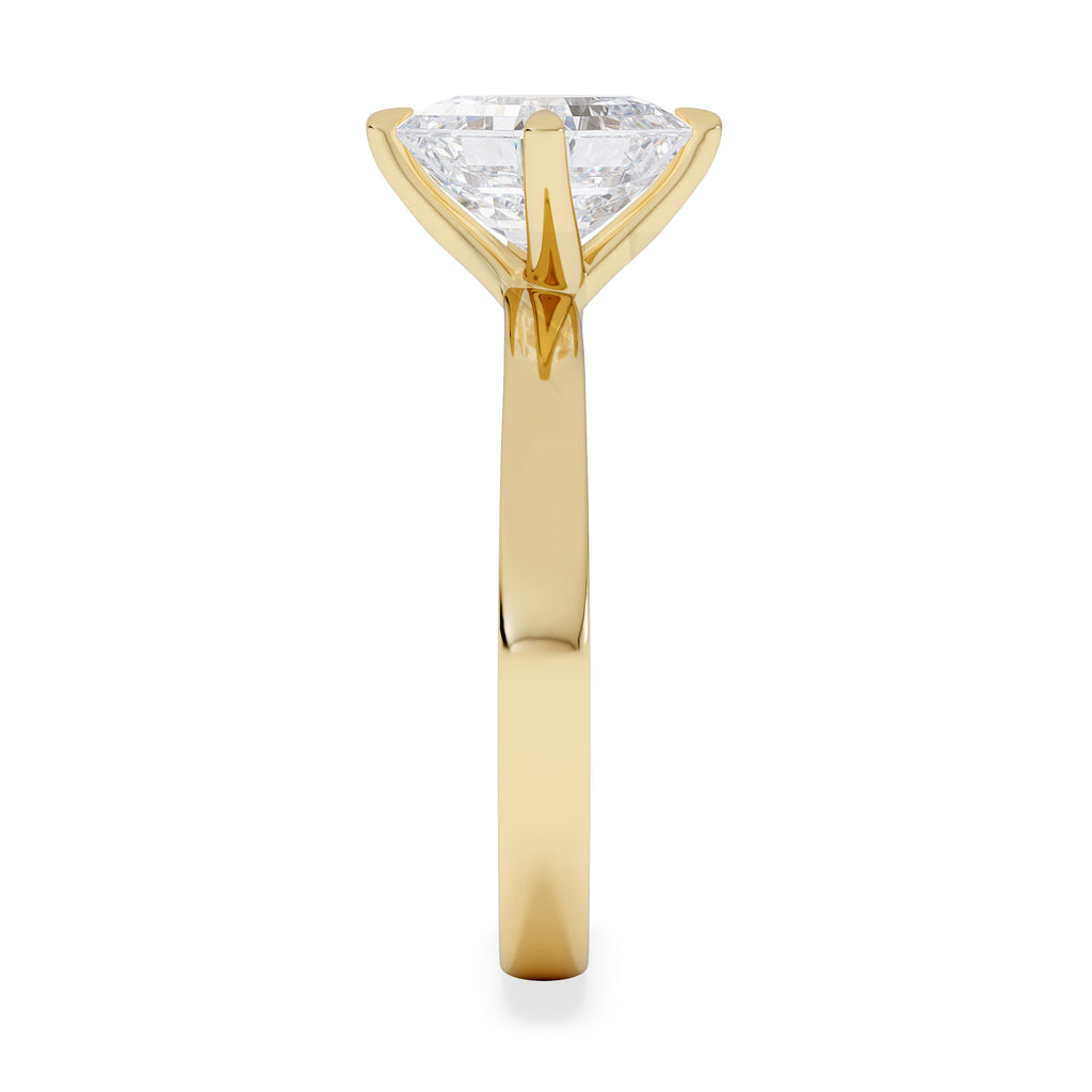 Origin Twist 2.00ct Asscher Cut Lab Diamond Solitaire Engagement Ring in 18K Yellow Gold