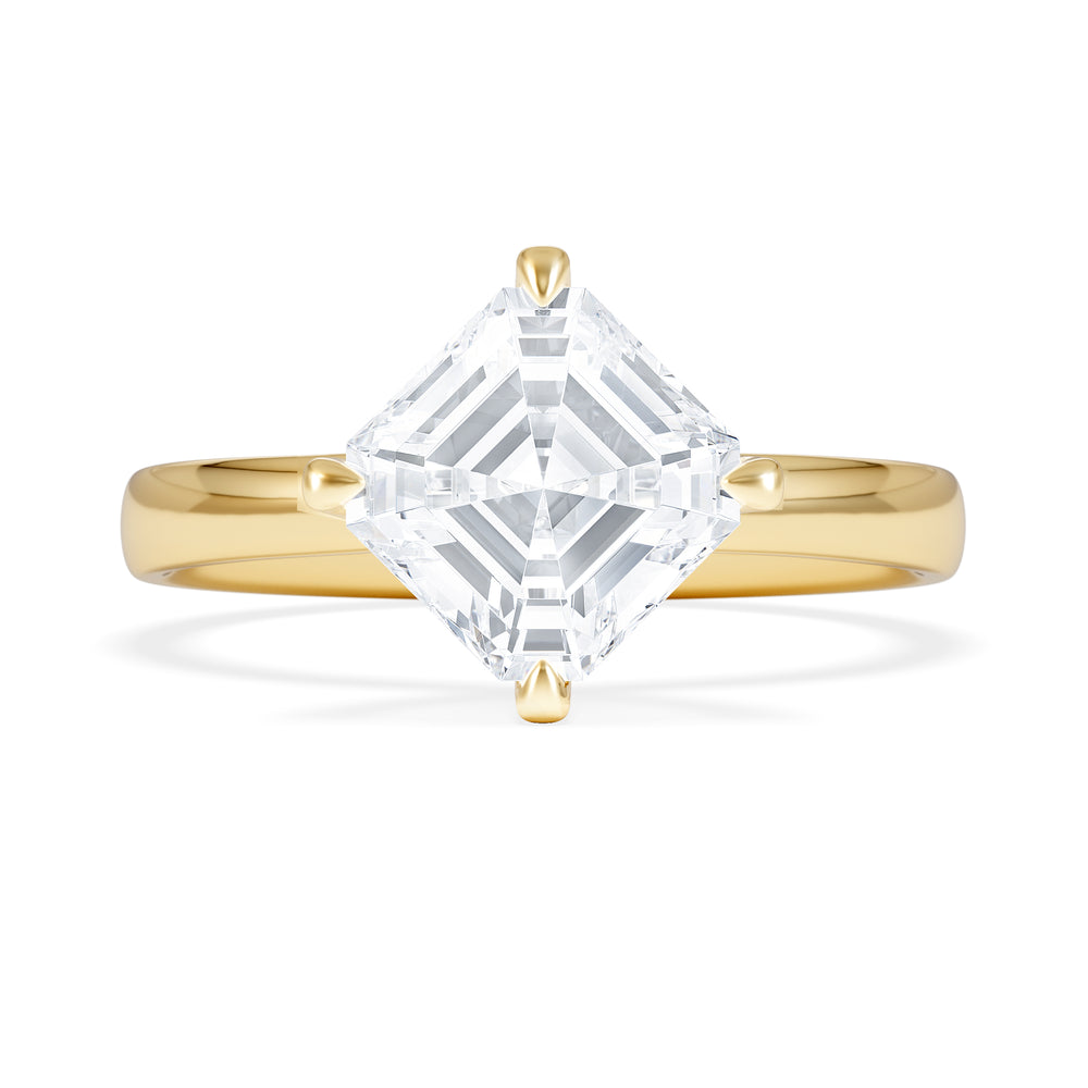 Origin Twist 2.00ct Asscher Cut Lab Diamond Solitaire Engagement Ring in 18K Yellow Gold