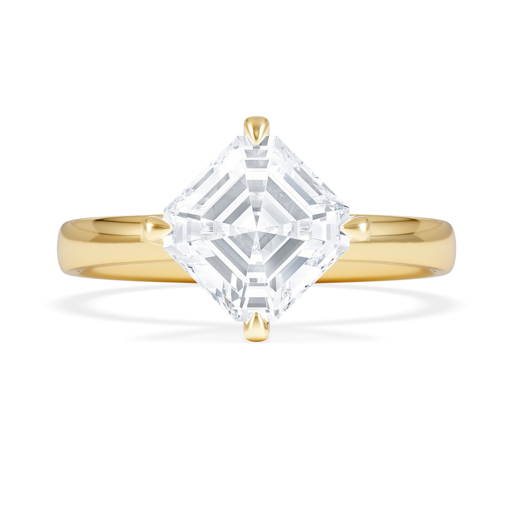 Origin Twist 2.00ct Asscher Cut Lab Diamond Solitaire Engagement Ring in 18K Yellow Gold