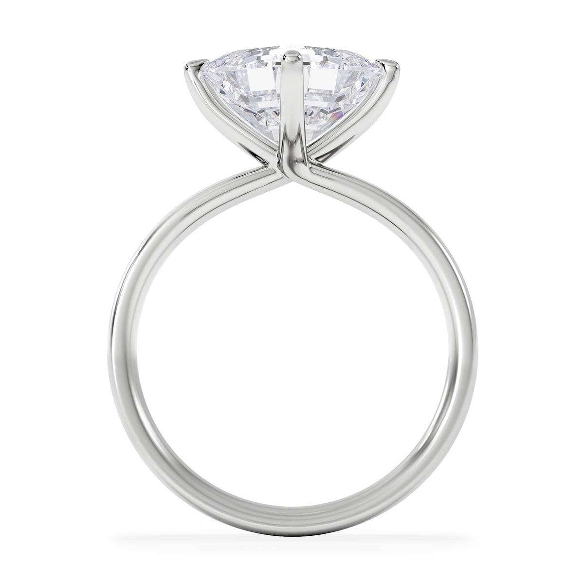 Origin Twist 3.00ct Asscher Cut Lab Diamond Solitaire Engagement Ring in Platinum