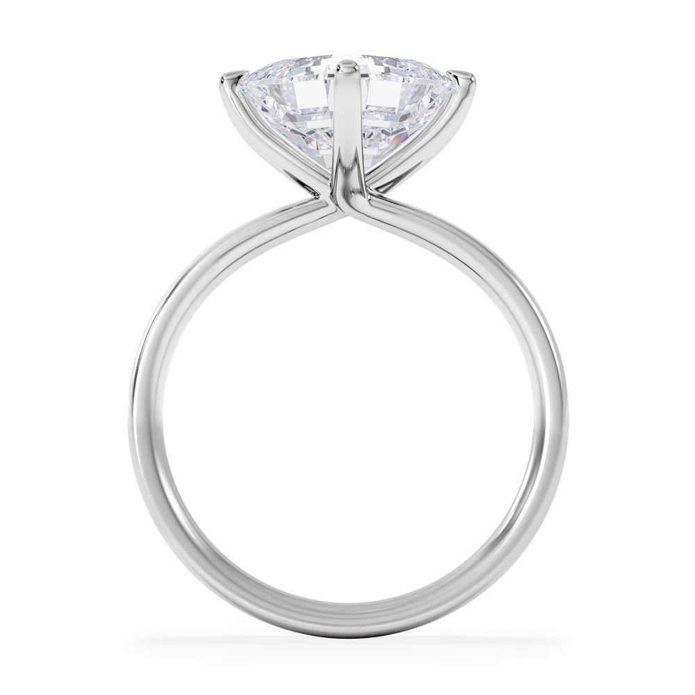 Origin Twist 3.00ct Asscher Cut Lab Diamond Solitaire Engagement Ring in 18K White Gold