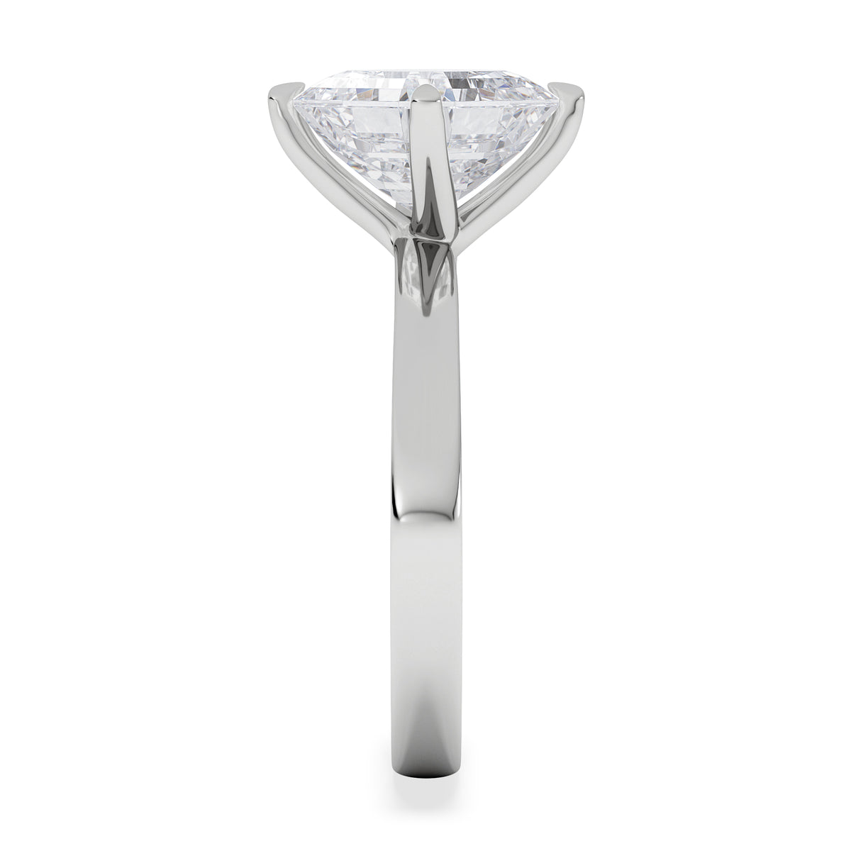 Origin Twist 3.00ct Asscher Cut Lab Diamond Solitaire Engagement Ring in Platinum