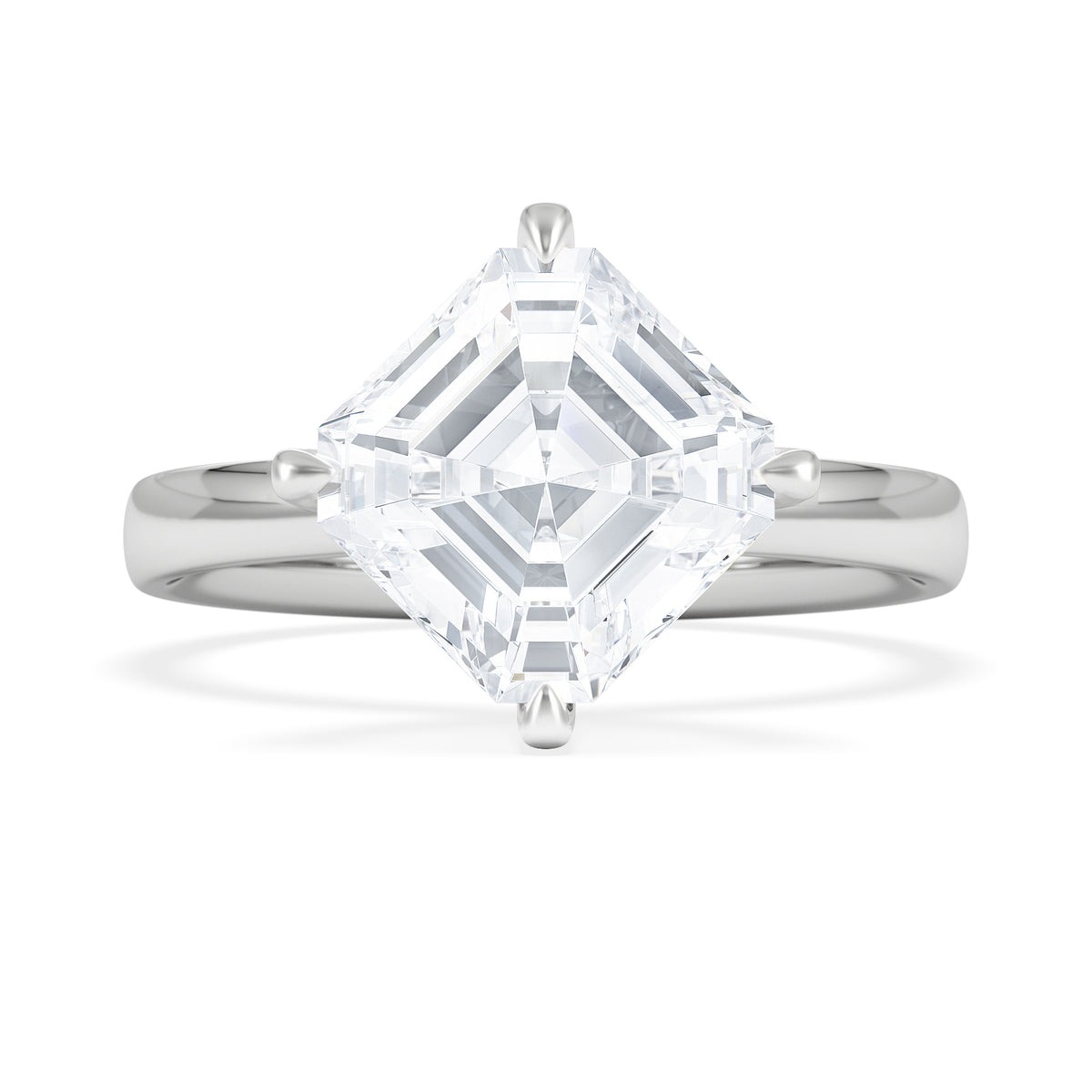 Origin Twist 3.00ct Asscher Cut Lab Diamond Solitaire Engagement Ring in Platinum