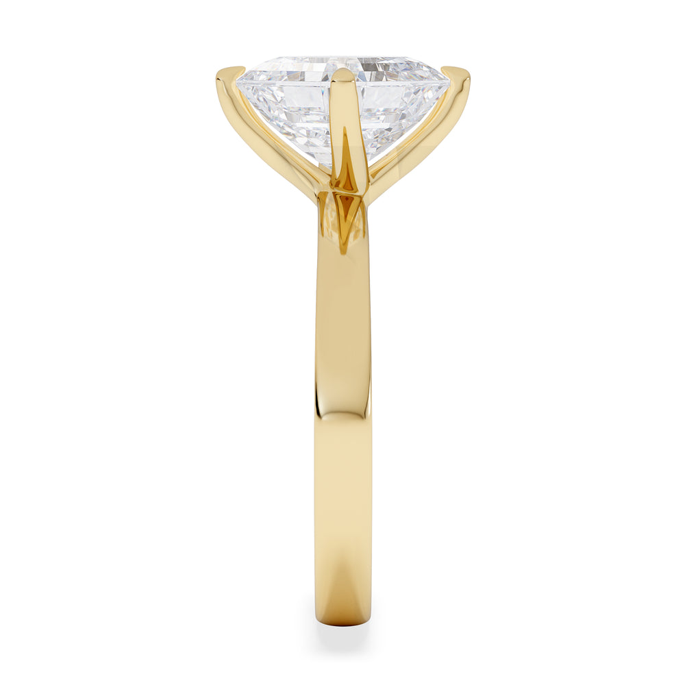 Origin Twist 3.00ct Asscher Cut Lab Diamond Solitaire Engagement Ring in 18K Yellow Gold