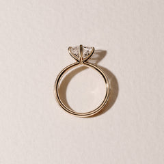 Origin Twist 2.00ct Asscher Cut Lab Diamond Solitaire Engagement Ring with Side Stones in 18K Yellow Gold