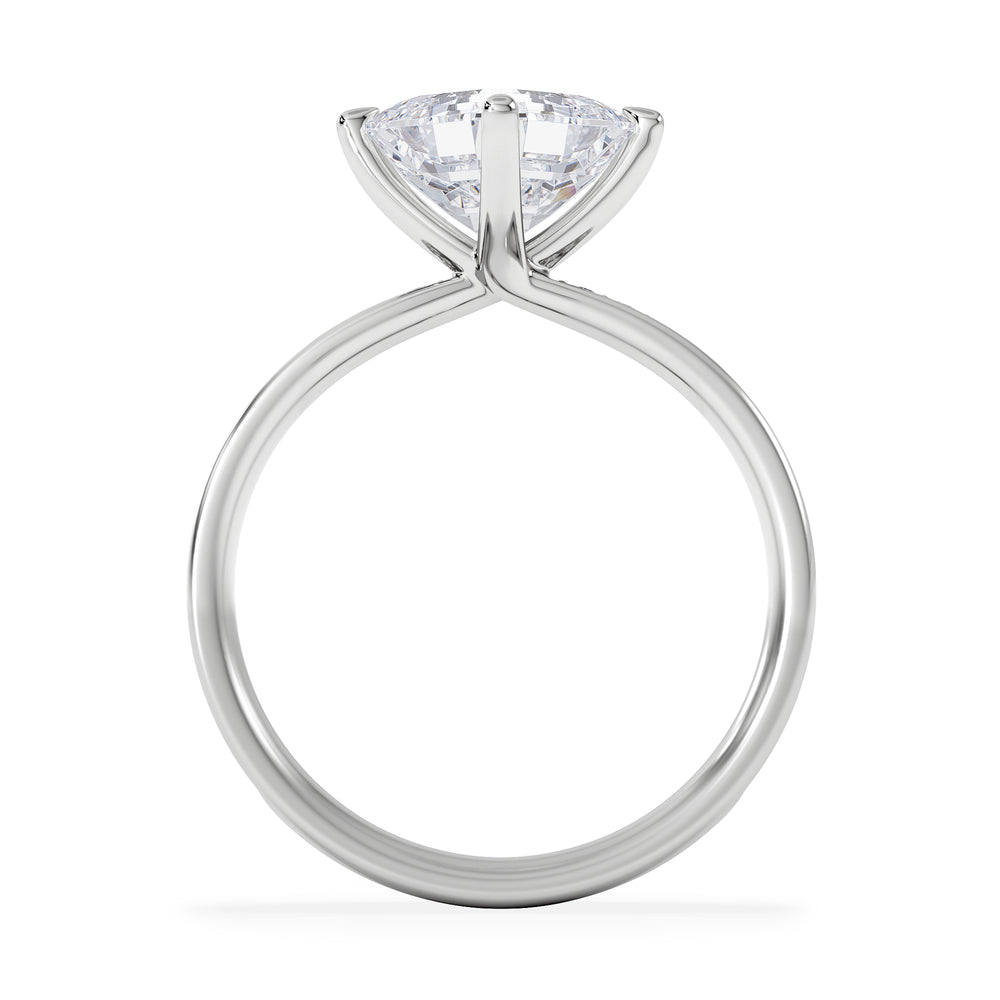 Origin Twist 2.00ct Asscher Cut Lab Diamond Solitaire Engagement Ring with Side Stones in 18K White Gold