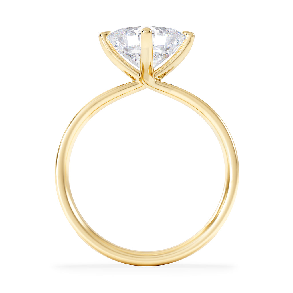 Origin Twist 2.00ct Asscher Cut Lab Diamond Solitaire Engagement Ring with Side Stones in 18K Yellow Gold