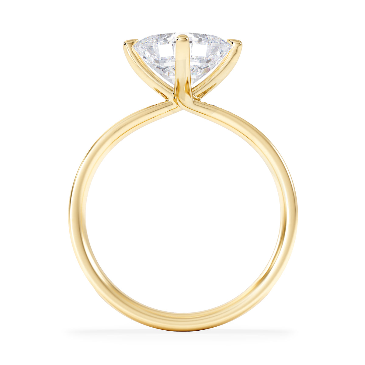 Origin Twist 2.00ct Asscher Cut Lab Diamond Solitaire Engagement Ring with Side Stones in 18K Yellow Gold
