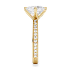 Origin Twist 2.00ct Asscher Cut Lab Diamond Solitaire Engagement Ring with Side Stones in 18K Yellow Gold