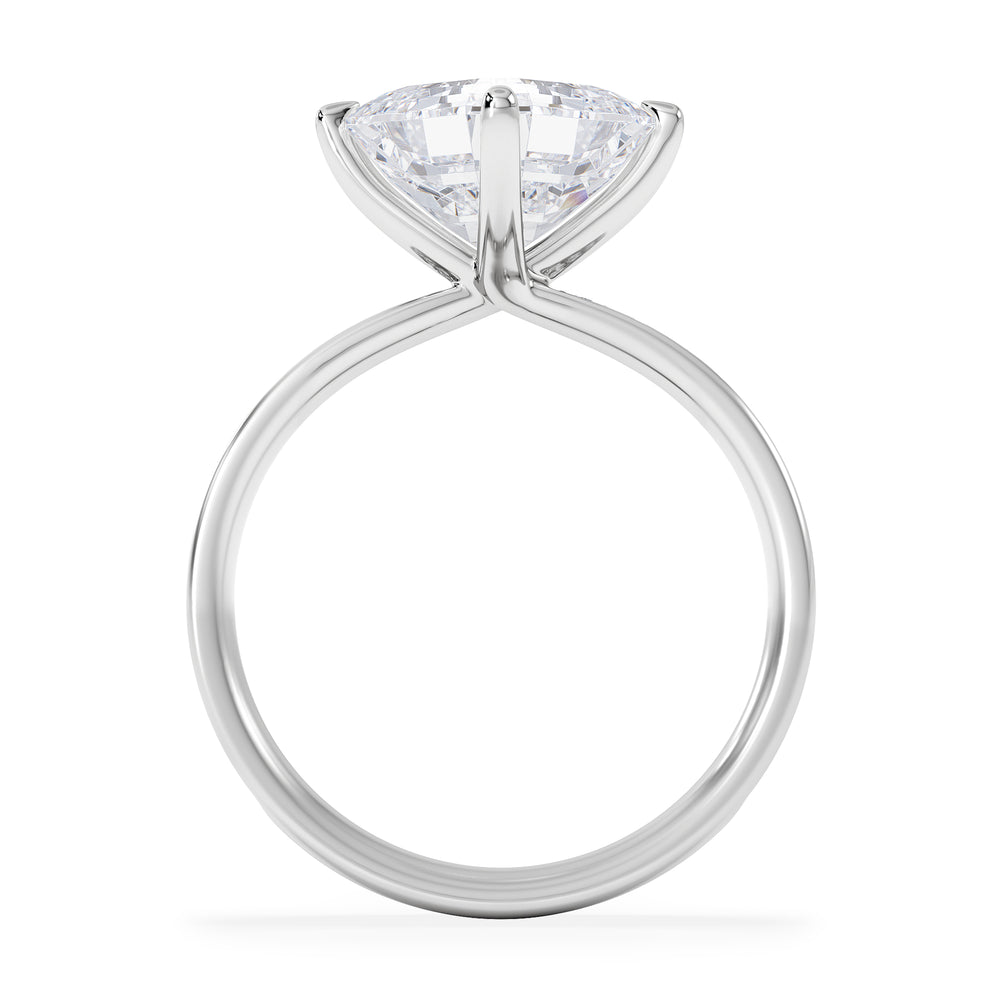 Origin Twist 3.00ct Asscher Cut Lab Diamond Solitaire Engagement Ring with Side Stones in Platinum
