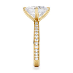 Origin Twist 3.00ct Asscher Cut Lab Diamond Solitaire Engagement Ring with Side Stones in 18K Yellow Gold