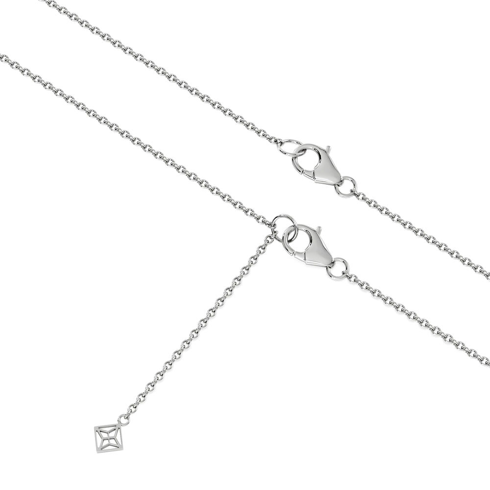 Forme 0.48ct Baguette Cut Lab Emerald Pendant Necklace in Sterling Silver