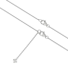 Forme 0.40ct Baguette Cut Lab Sapphire Pendant Necklace in Sterling Silver