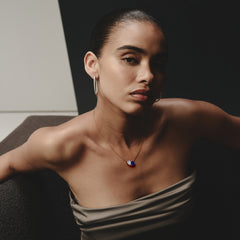 Toi Et Moi 1.50ct Pear Lab Diamond and 2.50ct Pear Lab Sapphire Necklace in 18K White Gold