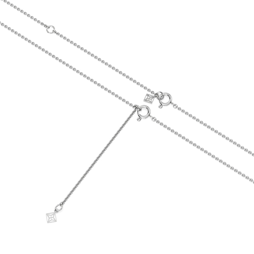 7.00ct Pear Cut Lab Paraíba YAG Solitaire Necklace in 14K White Gold