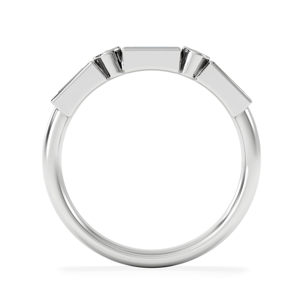 Forme 0.37ct Baguette Cut Lab Emerald 5 Stone Ring in Sterling Silver