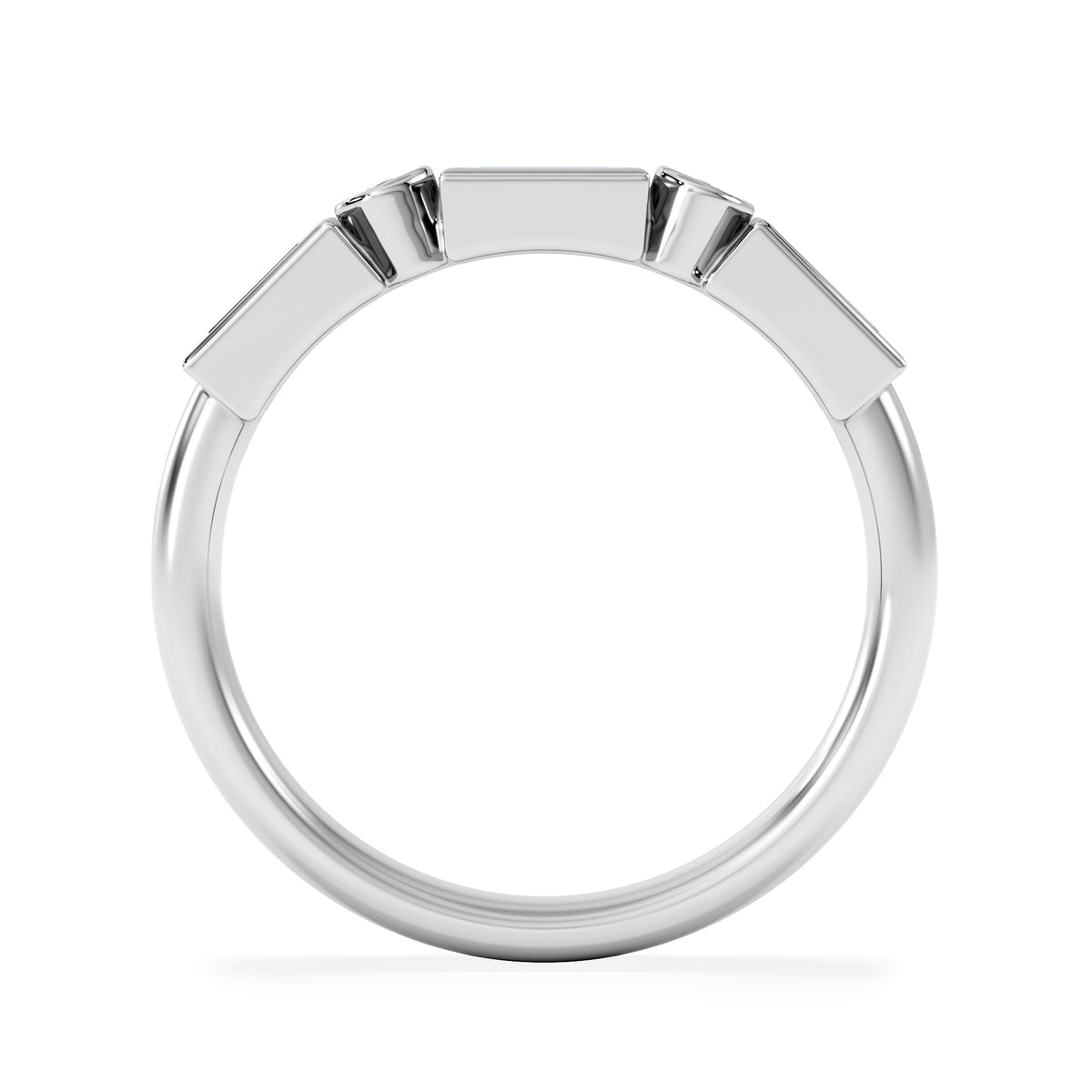 Forme 0.37ct Baguette Cut Lab Emerald 5 Stone Ring in Sterling Silver