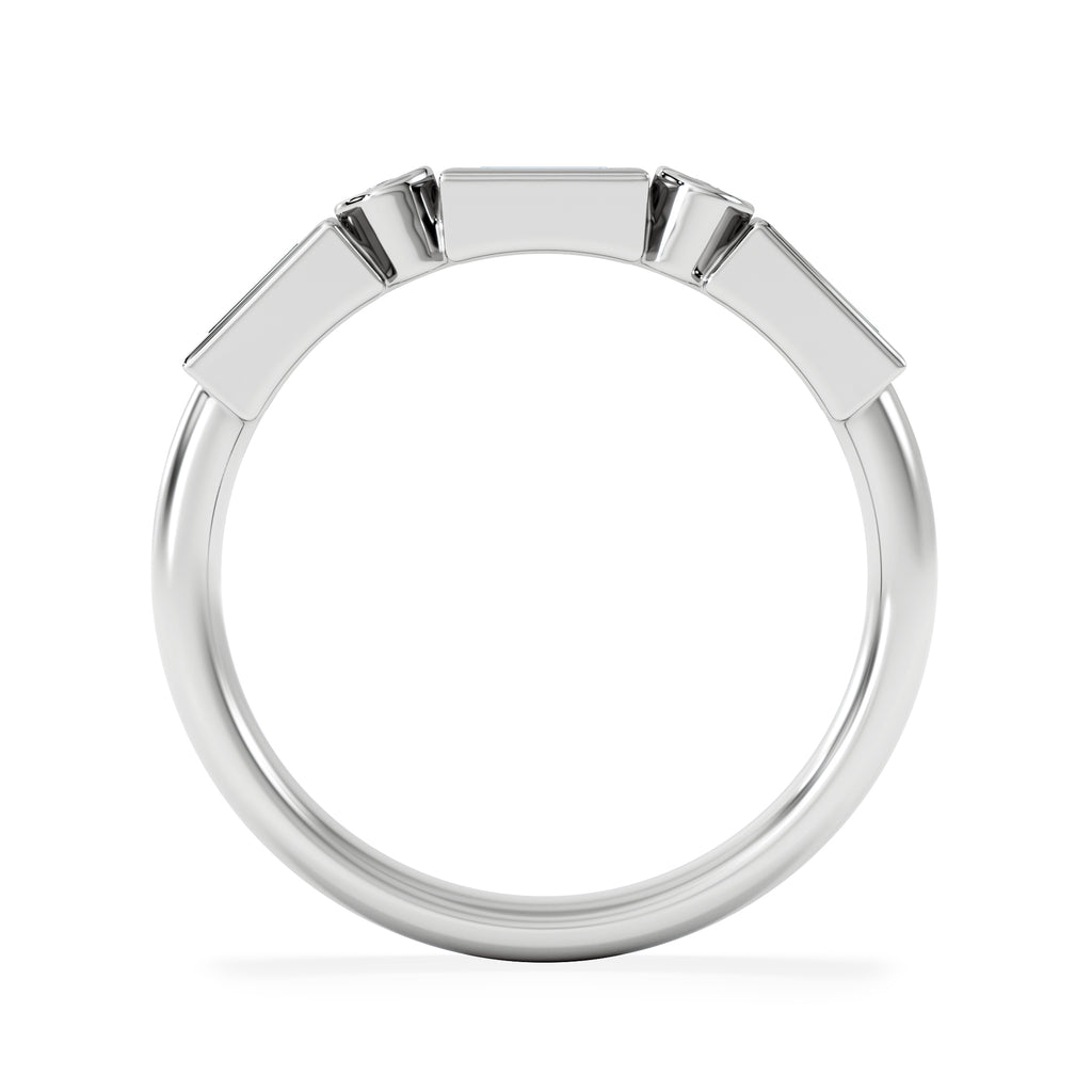 Forme 0.37ct Baguette Cut Lab Emerald 5 Stone Ring in Sterling Silver