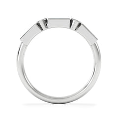Forme 0.37ct Baguette Cut Lab Emerald 5 Stone Ring in Sterling Silver
