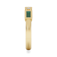Forme 0.37ct Baguette Cut Lab Emerald 5 Stone Ring in 18K Gold Vermeil