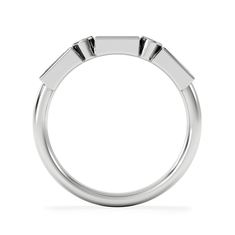 Forme 0.37ct Baguette Cut Lab Ruby 5 Stone Ring in Sterling Silver