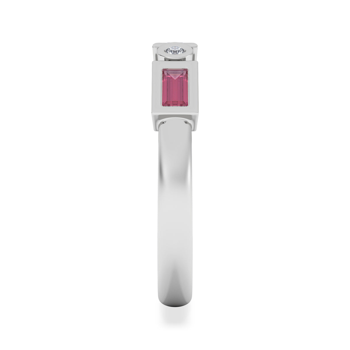 Forme 0.37ct Baguette Cut Lab Ruby 5 Stone Ring in Sterling Silver