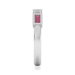 Forme 0.37ct Baguette Cut Lab Ruby 5 Stone Ring in Sterling Silver