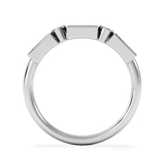 Forme 0.48ct Baguette Cut Lab Sapphire 5 Stone Ring in Sterling Silver