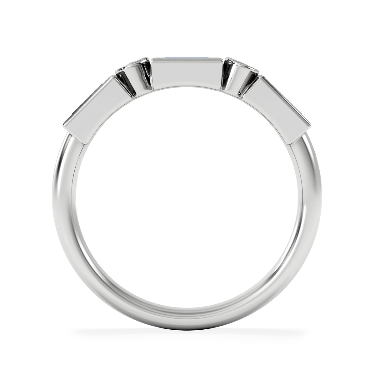 Forme 0.48ct Baguette Cut Lab Sapphire 5 Stone Ring in Sterling Silver