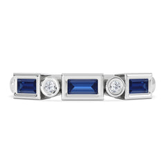 Forme 0.48ct Baguette Cut Lab Sapphire 5 Stone Ring in Sterling Silver