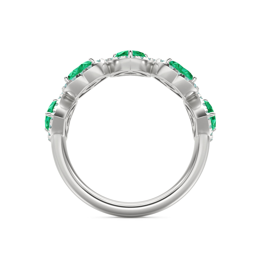 Chérie 1.70ct Heart Cut Lab Emerald and Lab Diamond Halo Ring in Sterling Silver
