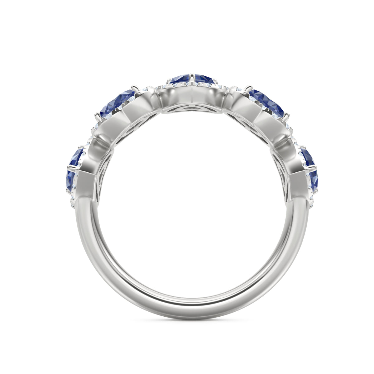 Chérie 1.80ct Heart Cut Lab Sapphire and Lab Diamond Halo Ring in Sterling Silver