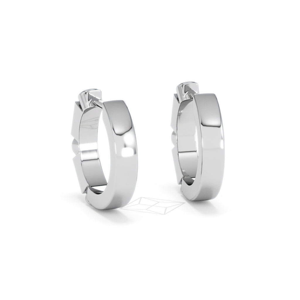 Forme 0.52ct Baguette Cut Lab Sapphire Huggie Earrings in Sterling Silver