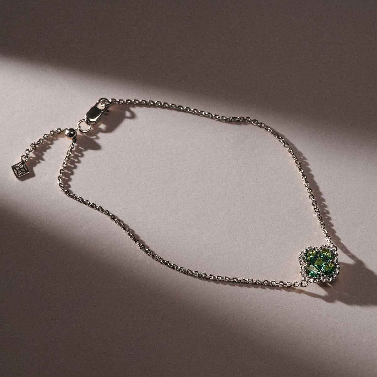 Alegria 0.75ct Lab Emerald Halo Bracelet in Sterling Silver