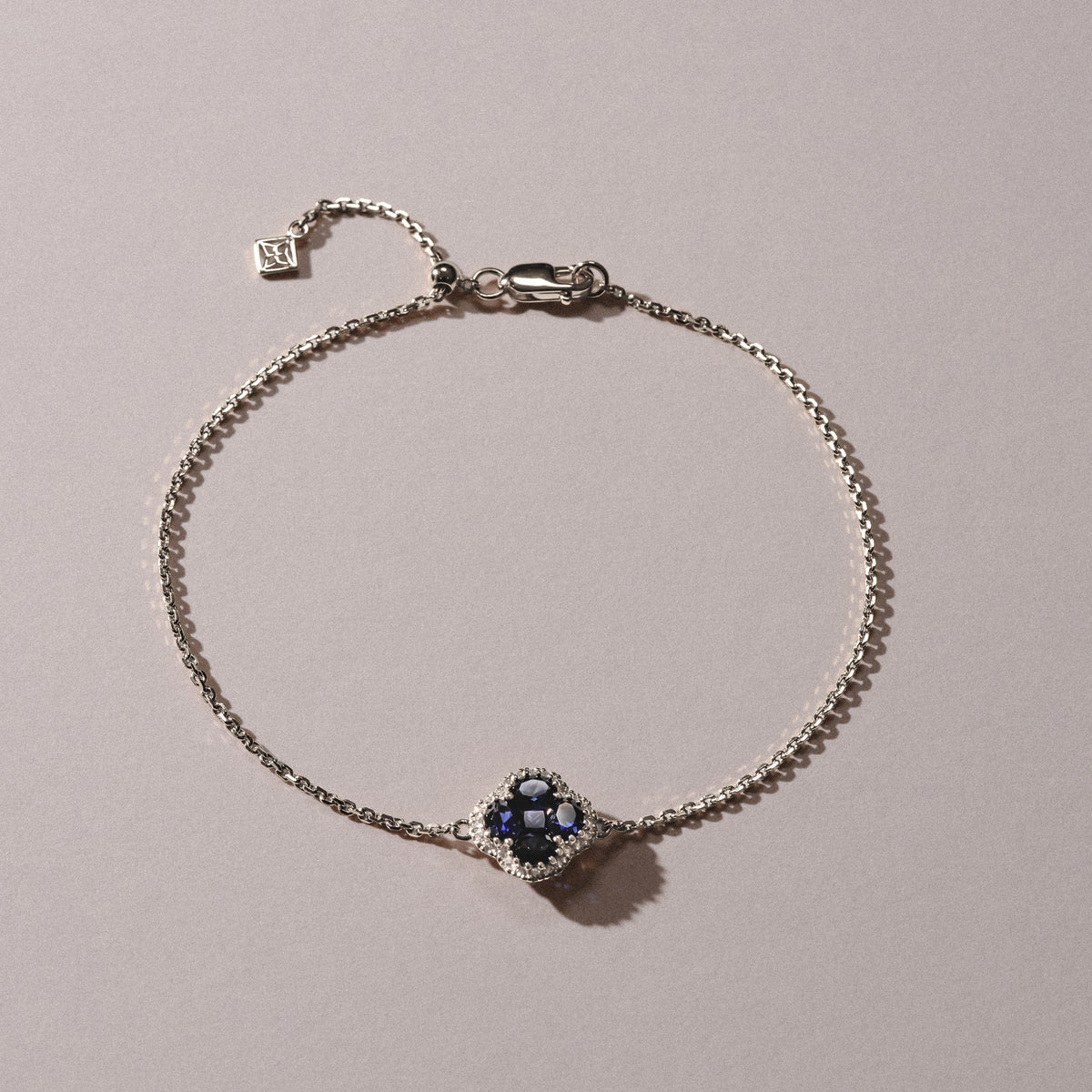 Alegria1.00ct Lab Sapphire Halo Bracelet in Sterling Silver
