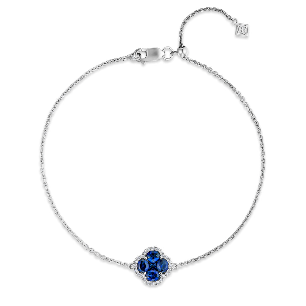 Alegria1.00ct Lab Sapphire Halo Bracelet in Sterling Silver