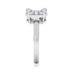 Toi Et Moi 1.50ct Oval Lab Diamond and 2.00ct Pear Lab Sapphire Engagement Ring in Platinum