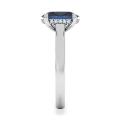 Amora Gem 2.00ct Oval Cut Lab Sapphire Hidden Halo Engagement Ring in 18K White Gold
