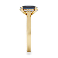 Amora Gem 2.00ct Oval Cut Lab Sapphire Hidden Halo Engagement Ring in 18K Yellow Gold
