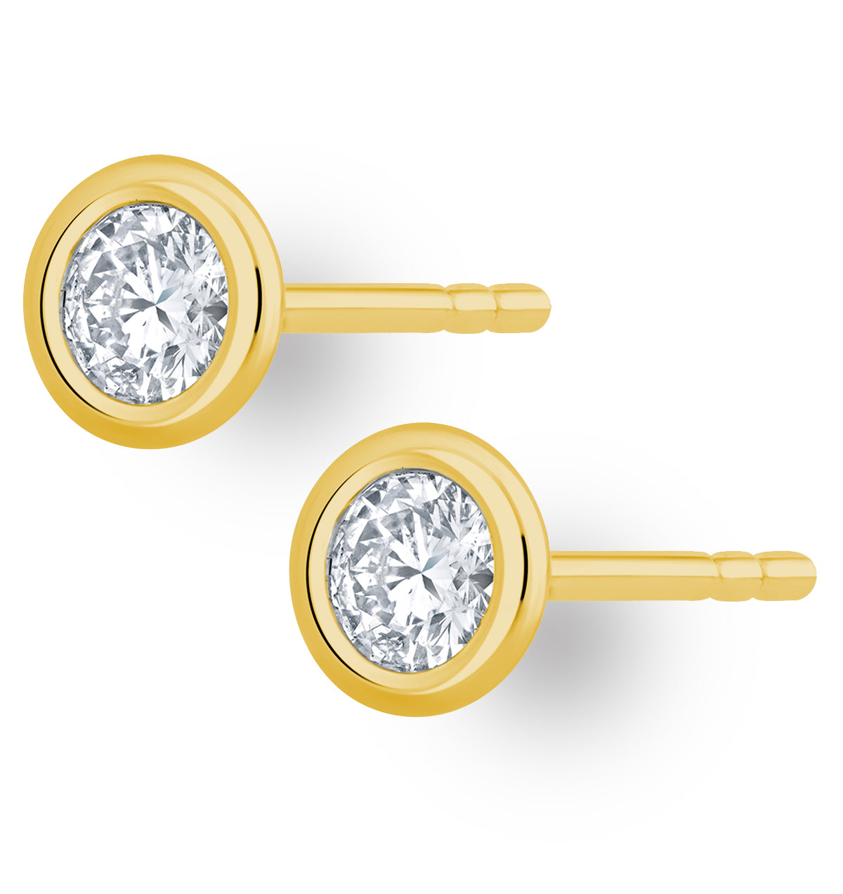 1.00ct Lab Diamond Rub Over Studs Earrings in 9K Gold - 7.8mm G/VS