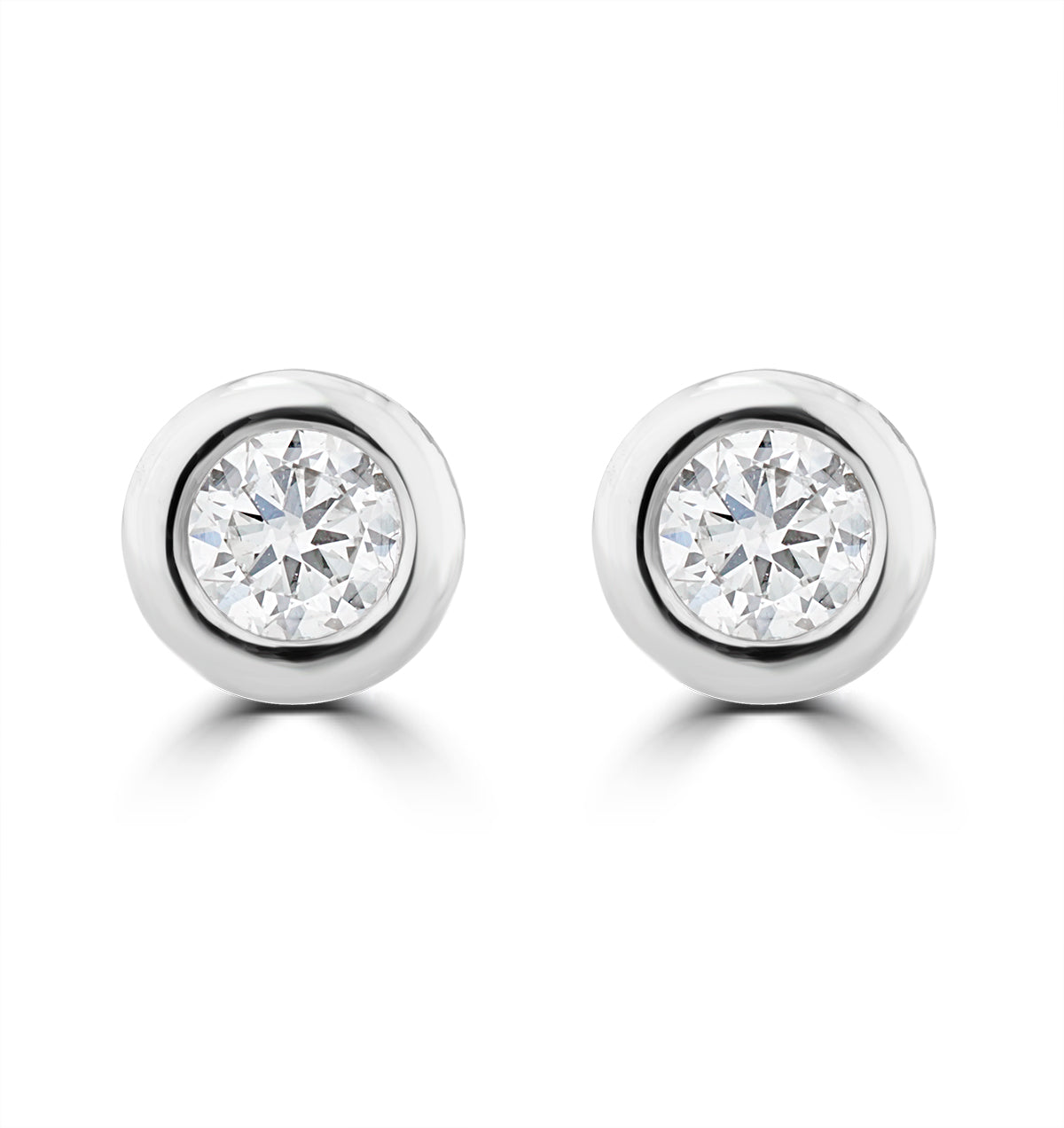 0.20ct Lab Rub Over Studs Earrings 9K White Gold 4.6mm